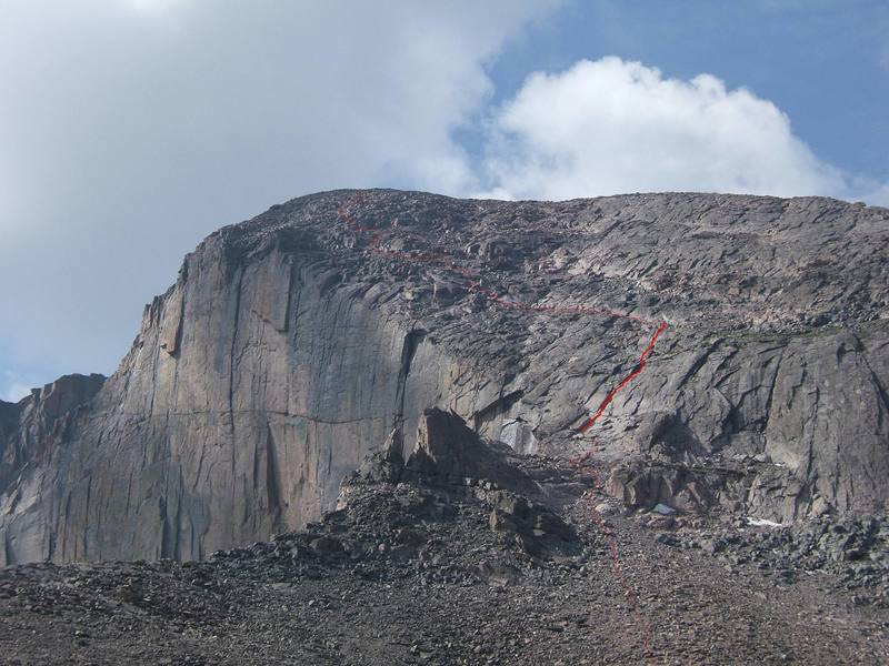 The Cable Route follows the red line to the summit.