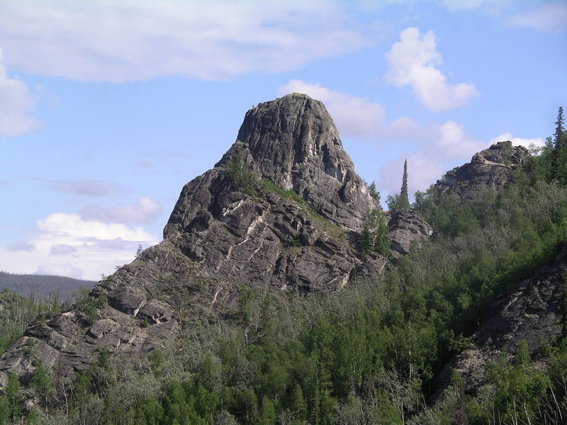 South side of Main Rock. South Ridge (5.6) follows the left side.
