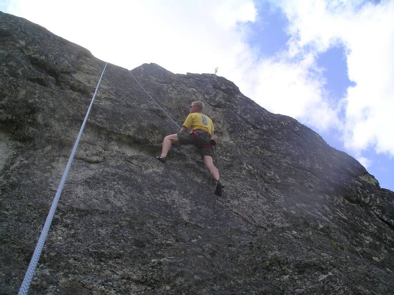 At the bulge on Rappel Route.