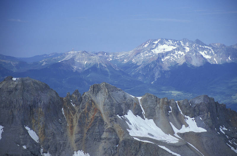 Looking over to Lizard Head and the Wilson Group from near the top of Sneffels.