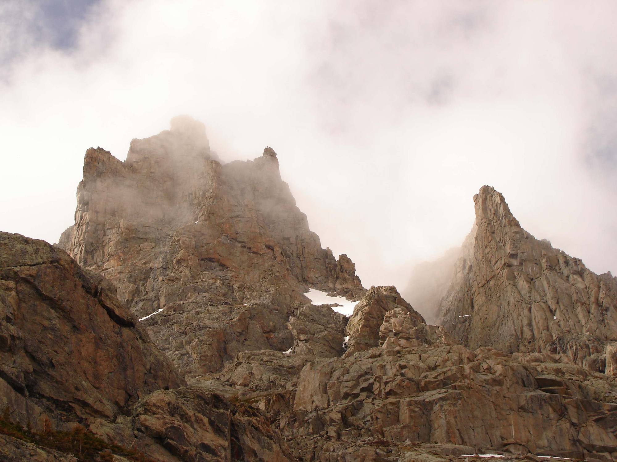 The two rock buttresses of Shoshoni Peak (June 2007). The Dieckhoff