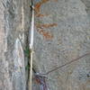 Backup pro on the ol' belay...the cracks aren't exactly what you'd like all the time.