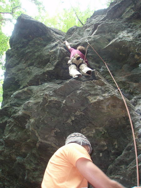 Under the crux.