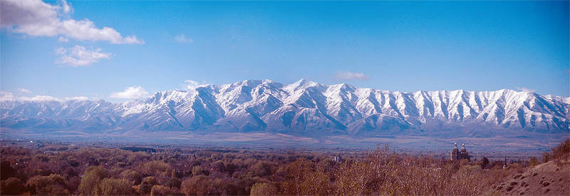 Looking across the Cache Valley to the Wellsvilles from near the mouth of Logan Canyon.