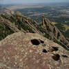 The First, Second, and Third Flatirons from the summit of the Willy B.  August 2007.