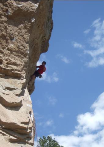Unknown climber on Golden Stairs