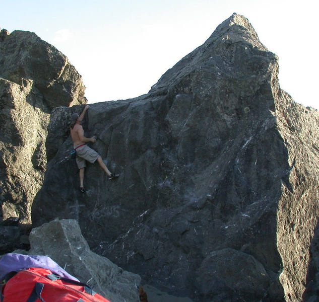 One of the several variations on the left side of the east face of Spire Rock.