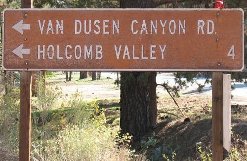 This sign is visible just after you turn onto Van Dusen Canyon Road (3N09). 