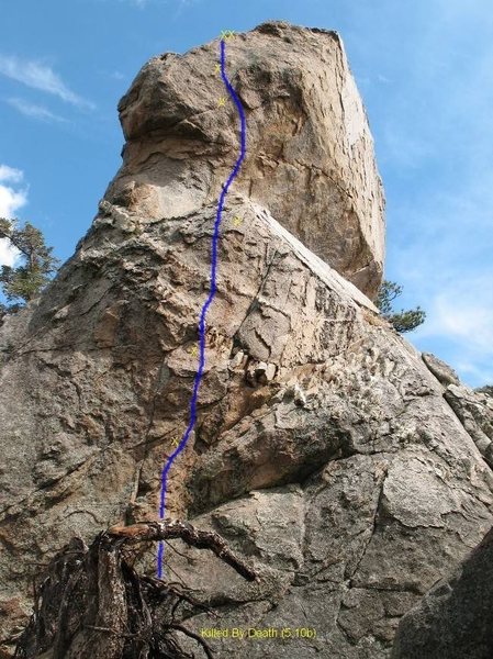 Killed By Death (5.10b), Holcomb Valley Pinnacles