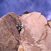 The crux moves on the 3rd pitch of Dreamweaver.