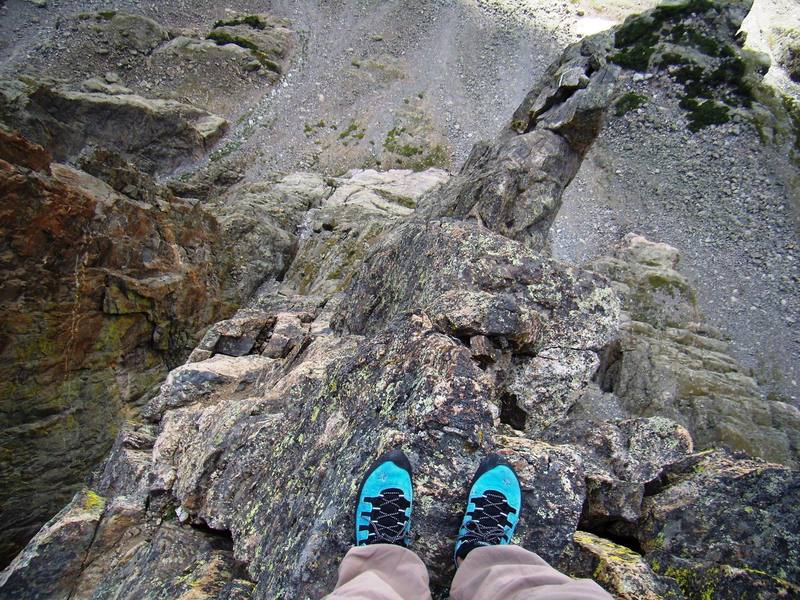 Looking down from the summit of the Petit Grepon RMNP. Sept 2007.