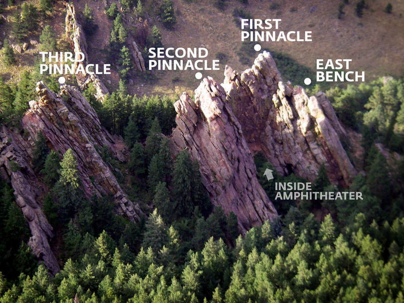 View of the Gregory Canyon Amphitheater as seen from The Spy. The Amphitheater was closed this day in September due to black bears in the area.
