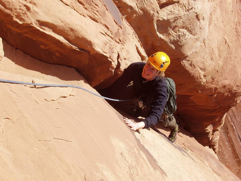 All smiles as pitch one had some good crack climbing on it. Amazing route on a wild tower.