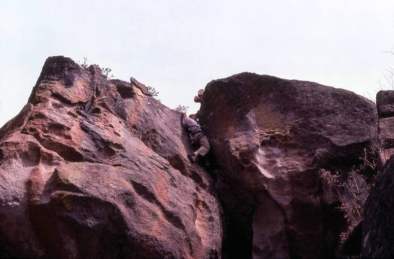 Jim Haisley snags the coveted second ascent of Megadeath (late '70s).