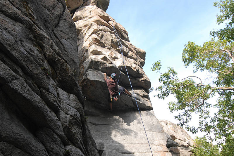 Pulling the roof; this is part of the crux sequence