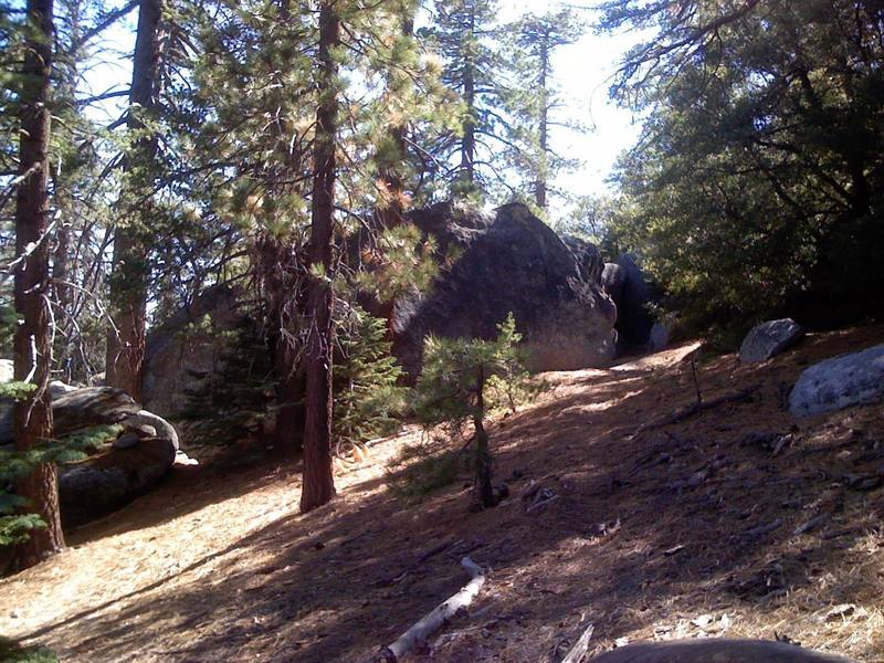 The view of the boulders from the approach (taken about 30 seconds after leaving the main road to the lookout tower)