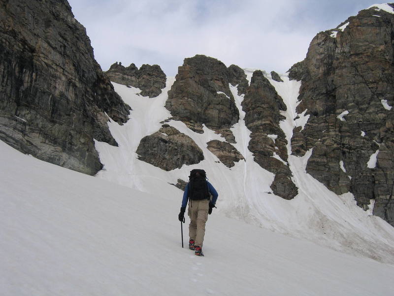 Nearing the steep crux of the climb.
