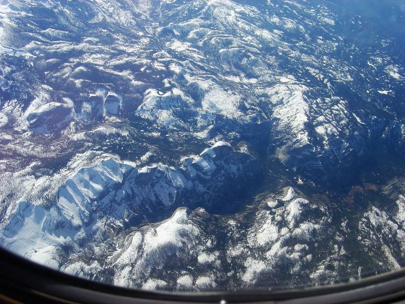 Yosemite Valley from 33,000 feet. Flying into San Francisco in February 2006, I was treated to this amazing view.