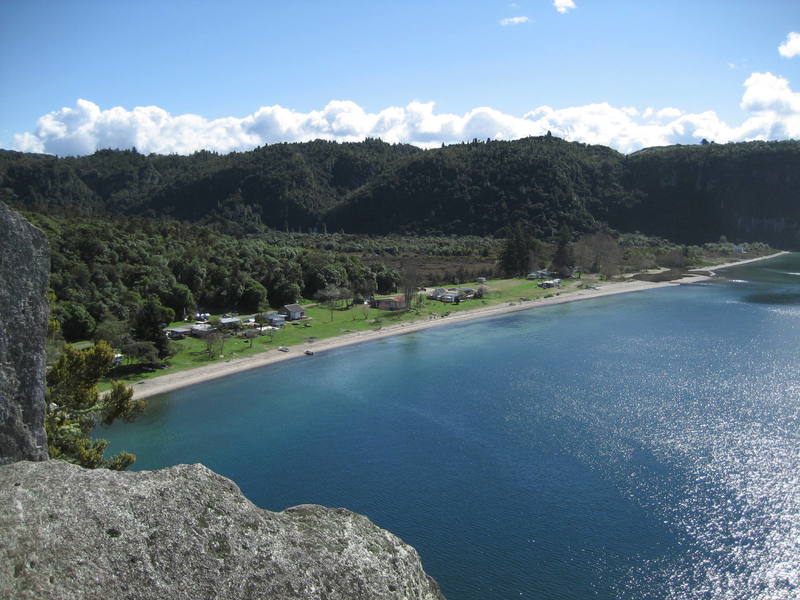 The view from the top of our first trad climb at Whanganui Bay.