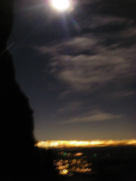 Full moon illuminating Boulder.