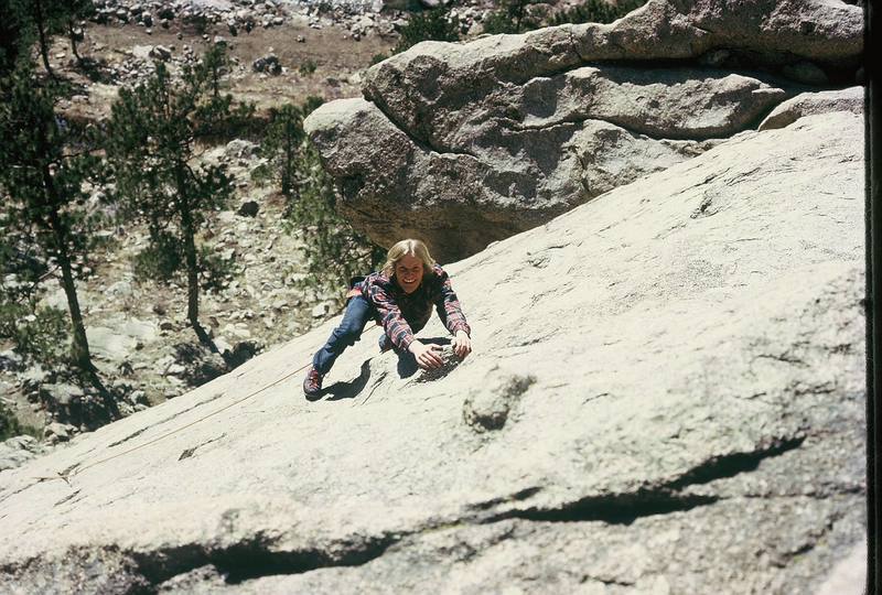 Great climb to take hero shot for 1st time leader (that was me in 1972).