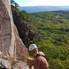 Kyle chilling at the 1st pitch's belay.