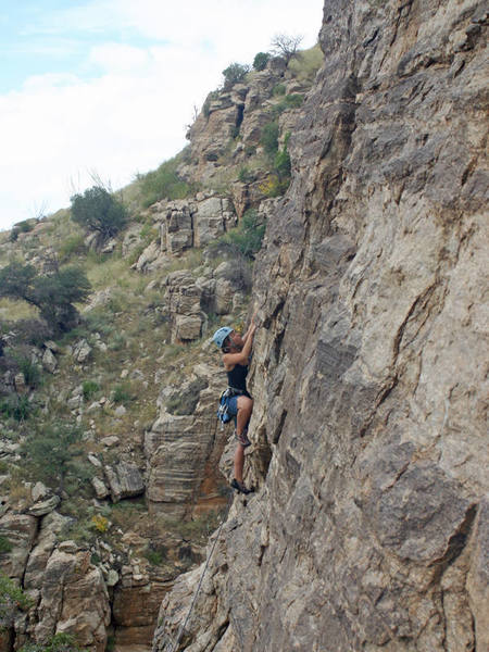Chelsea Cook leading Solitary. (Shot from the base of Machine Gun.)