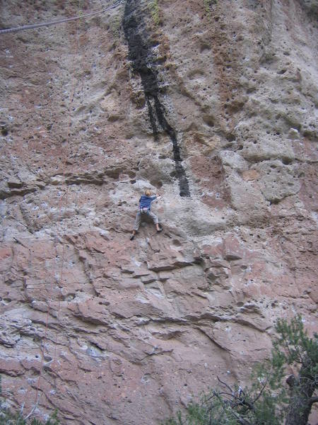 A sea of holes. Climbing Once Upon A Time on the North side of the Tower