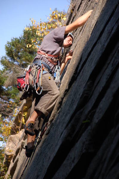 Kyle getting some gear in up high.