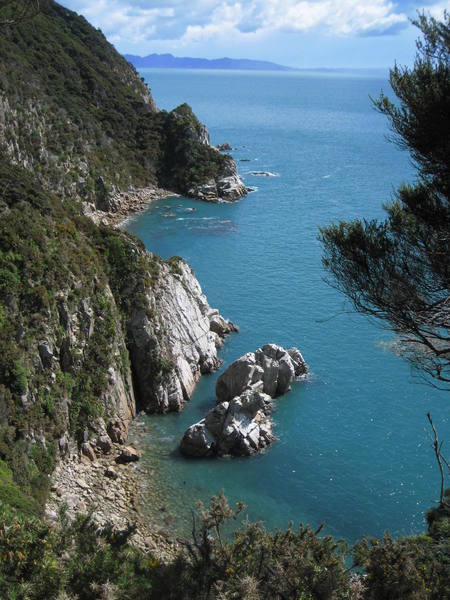 The granite sea cliffs of Seperation Point on the border of Tasman Bay and Golden Bay.
