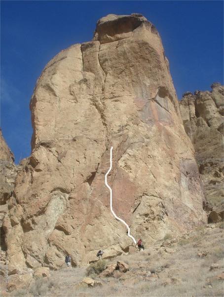 Route topo for Time To Shower on East Ship River Face
