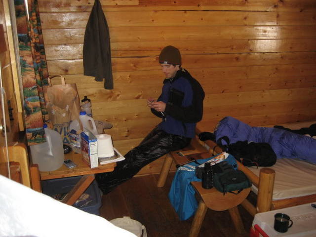 Inside one of the ouray riverside inn cabins. Cozy, but cheap and climber friendly. Bunk beds not shown.
