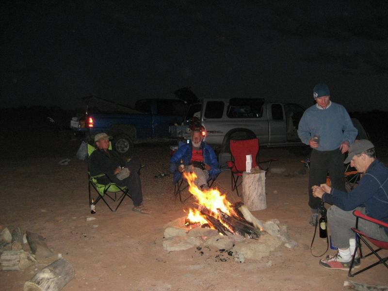 Desert Camp. L to R Layne Potter, Chris Bonington, Andy Ross ,Jim Howe.