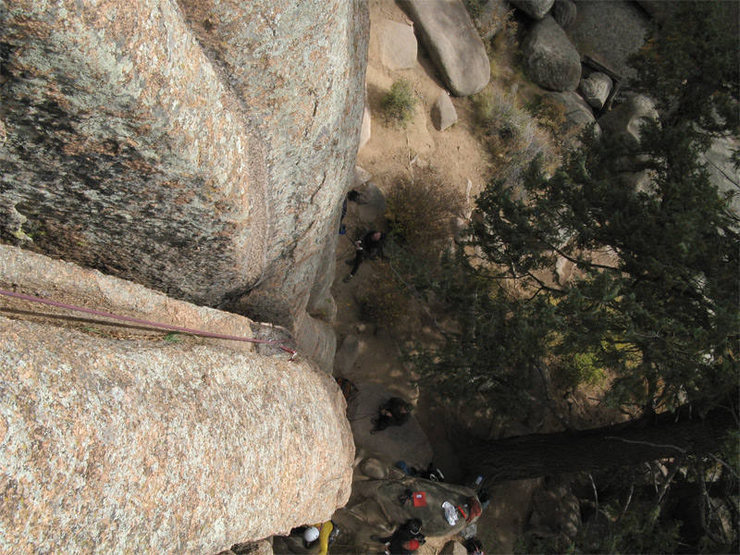 This is me looking down from the first good ledge to rest at.