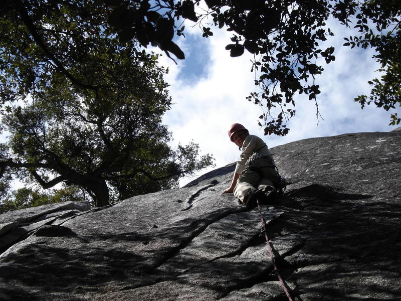 Chuck leading the flake variation 5 feet right of the regular route.