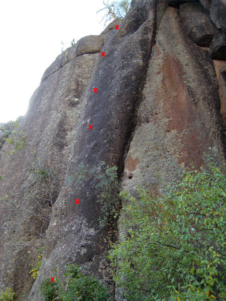 Maalox Moment route photo. (Seventh bolt and anchors not seen.)
