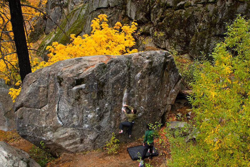 Climbing in Forestland Boulders, CentralEast Cascades, Wenatchee