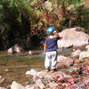 Miles chucking rocks (one of probably 200 that day) into the Rio Guadalupe at the Gillman Tunnels
