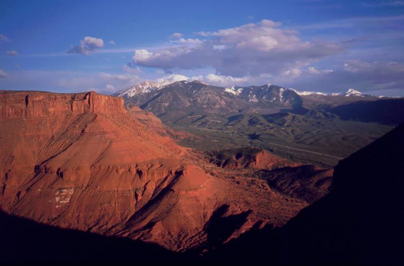 The view out from Castle Valley at the crags base. Photo by Tony Bubb, 2003.
