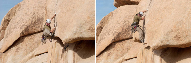 The namesake roof (5.10a) on Hobbit Roof.  Photos by Marisa Fienup