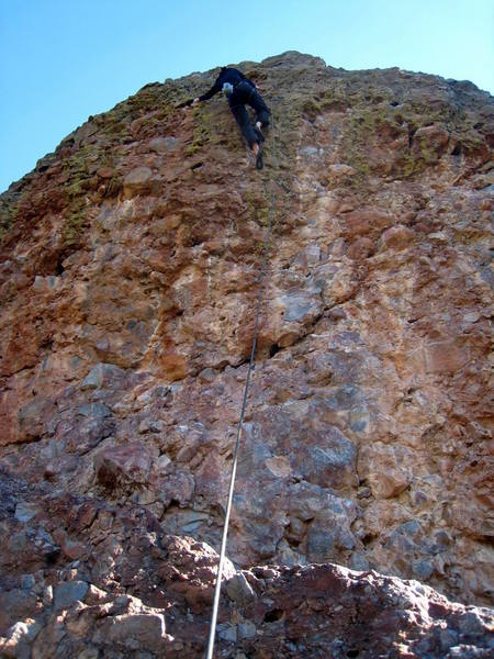 An apparently headless Allison leading up El Farolito. (I look forward to a better photo of this route so I can remove this one.) :-)