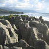 The aptly named Pancake Rocks of Punakaiki on the west coast.  At high tide, there are some impressive blow holes here...