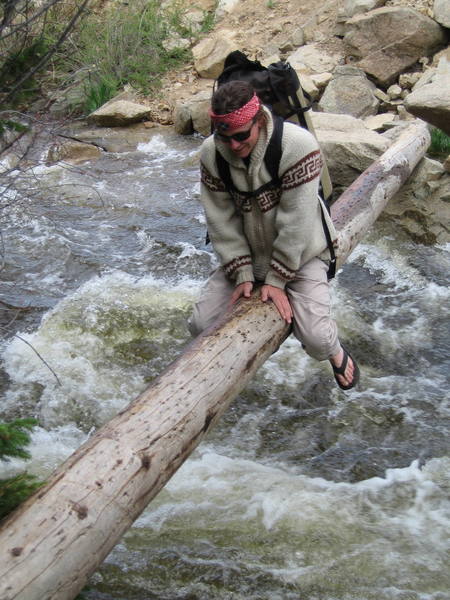 In my defense, I was pretty hung over, wearing flip flops, and that log was soaked. <br>
One way to get to the Piz.