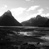 Mitre Peak at low tide on Milford Sound.  Its 1 mile high, and it drops straight down into fjord.  This is one of the most beautiful places I've ever been.  Definitely on par with Yosemite.