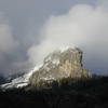 Moro Rock blanketed with the seasons first snow fall (as seen from the southwest).