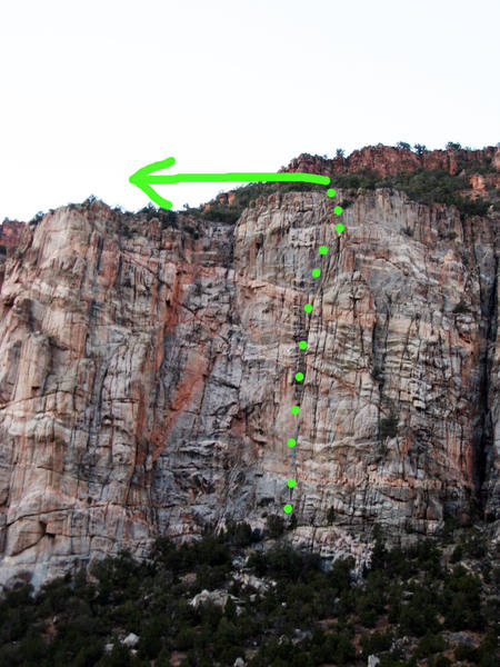 Spot the pillar looking feature to easily find the route.