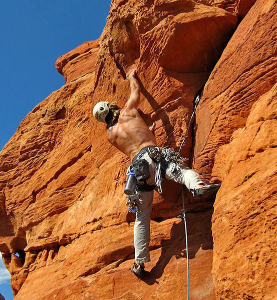 Starting up the last pitch of Dr Rubo's. Photo by Marcy M.
