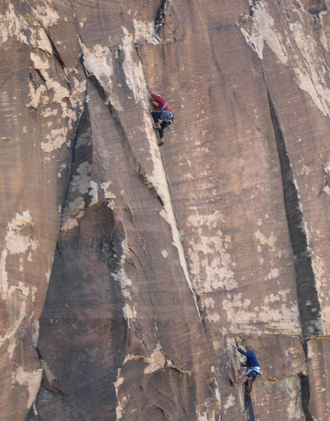 Near the top of the tips layback on P2