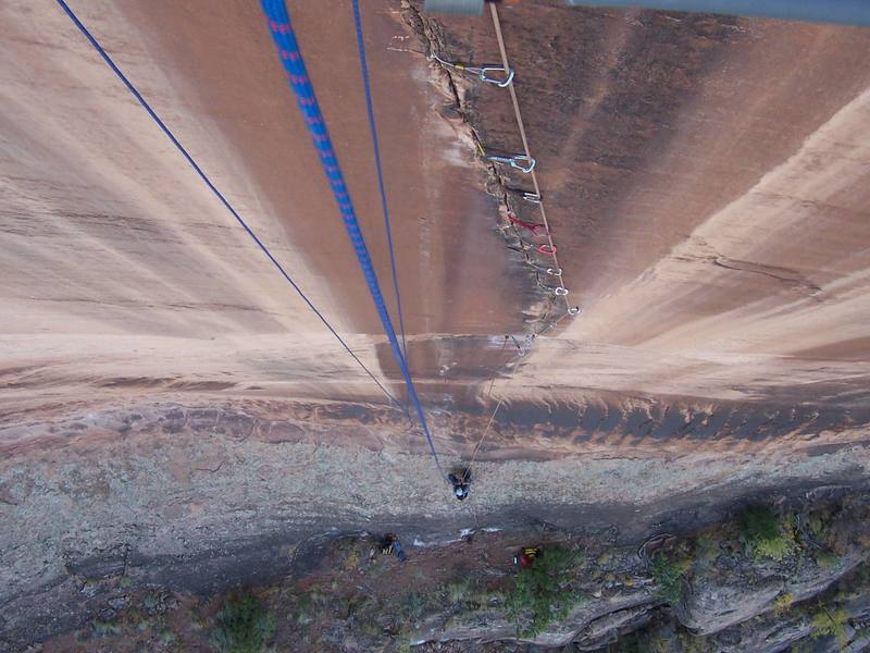 Looking down the "crux" pitch