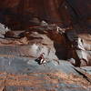 Me on a Sport/Trad climb in Kane Springs Canyon, Moab, Utah.